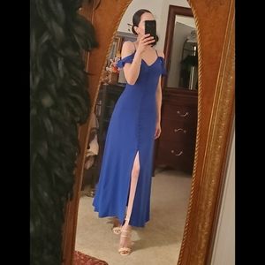 bebe Blue Button Up Maxi Dress